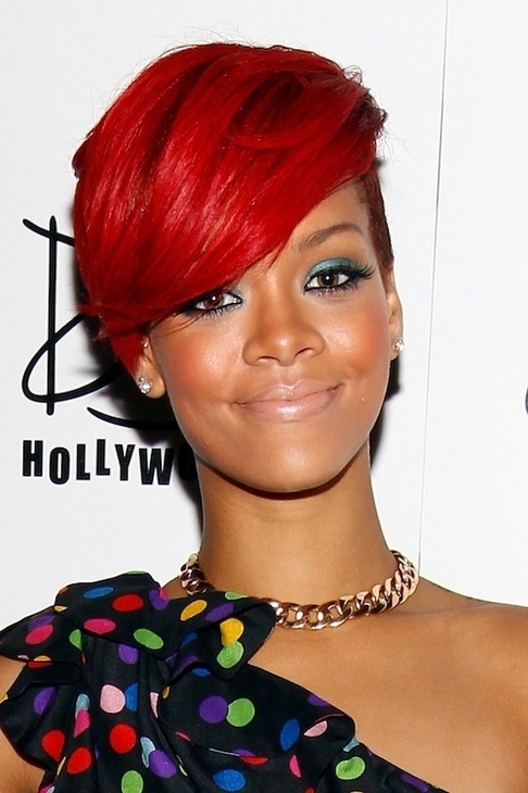 rihanna red hairstyles 2011. rihanna hairstyles red.