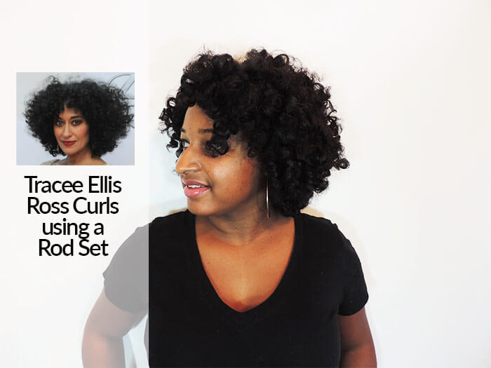 Tracee Ellis Ross curls with a rodset